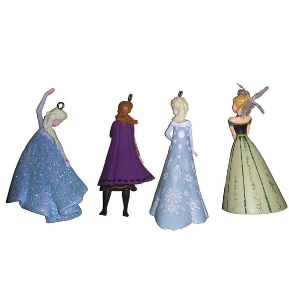Disney Anna and Elsa Ornaments Lot of 4 Frozen Christmas Hanging Ornaments - Picture 4 of 10